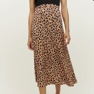 Reformation Skirts | The Reformation Bea Midi Skirt in Bobcat / Leopard